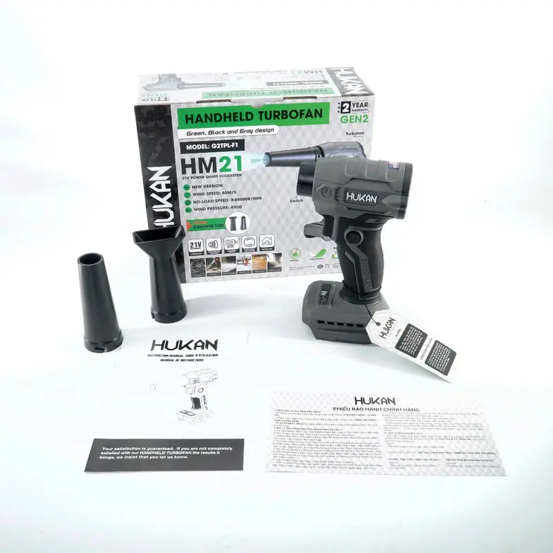 Máy thổi phản lực pin HUKAN G2TPL-F1, Động cơ không chổi than, Tốc độ gió 65m/s 1