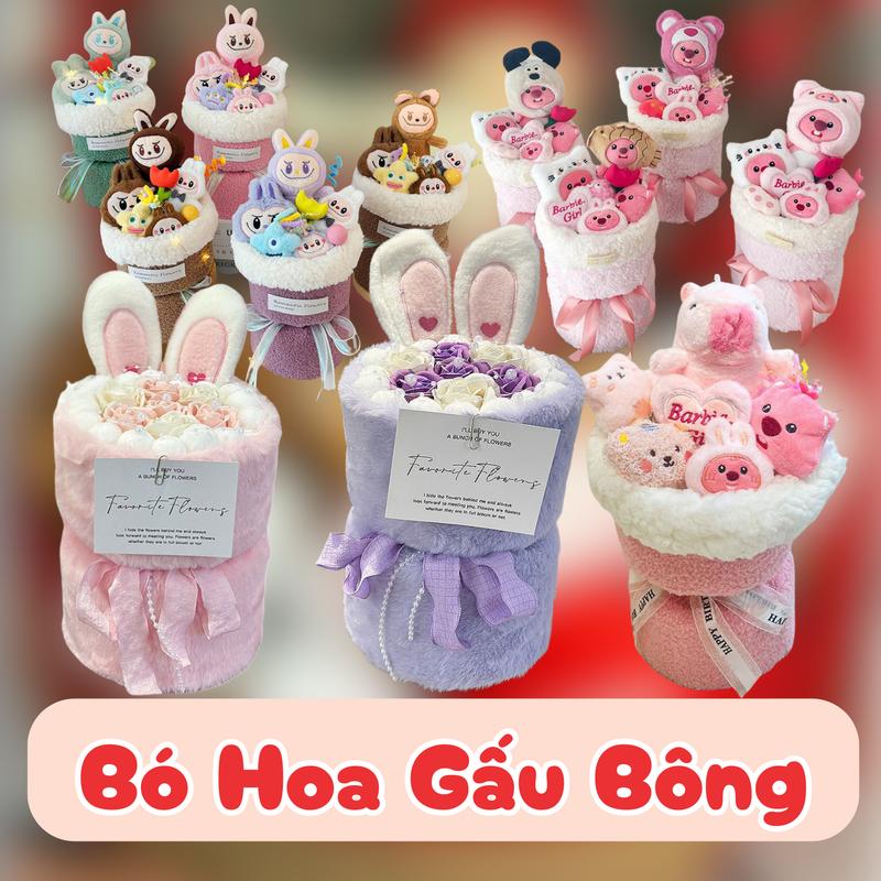 [Hoa Gấu Bông Cao Cấp] Bó hoa gấu bông siêu dễ thương.sét quàPhòng Trang Trí Nhà Thú Nhồi Bông Thú Bông Toy Đồ Chơi boho agau bong tặng sinh nhật .ngày lễ( SHIP HỎA Tốc)(tặng túi+ đèn+ thiệp)  Decor