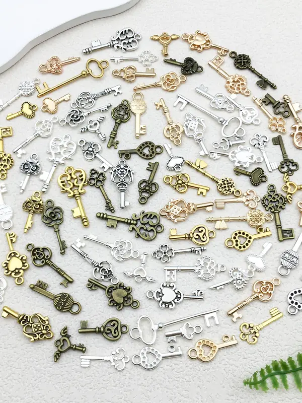 Vintage Key Design Charms, Mixed Style Key Set Pendant, DIY Charms for Jewelry Making, Wedding Party Favors 6