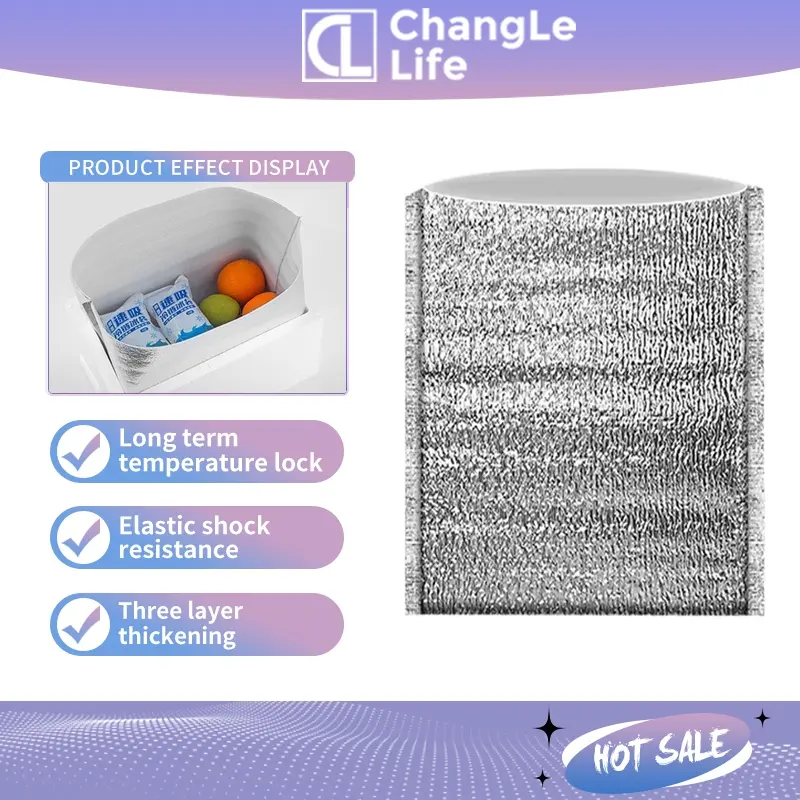 【Clearing warehouse】【SG STOCK】10PCS Large Capacity Insulation Bag, Aluminum Foil Thickened Flat Mouth Takeaway
