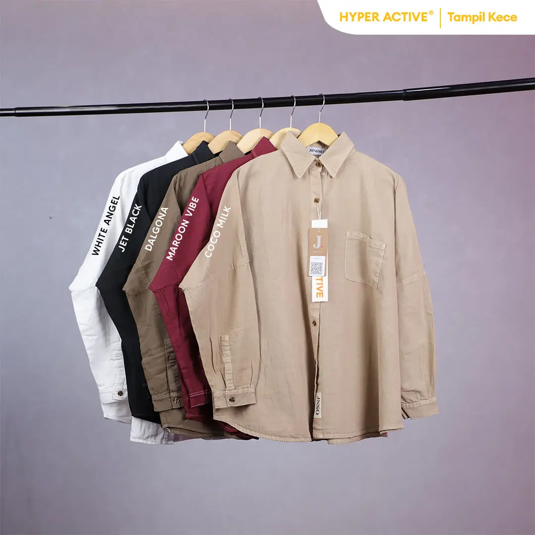 JINISO - Kemeja Denim Oversize Unisex HYPER ACTIVE