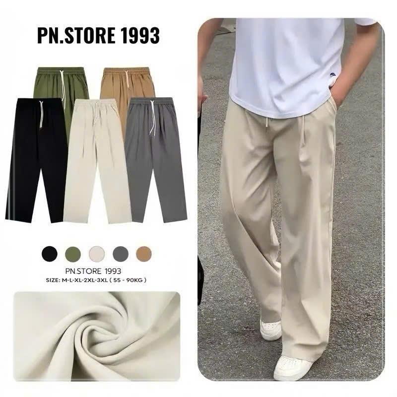Quần Dài Kaki Dù Form Rộng  STORE1993 Cạp Chun Vải Mềm Mịn Co Dãn Thoải MáiCOD