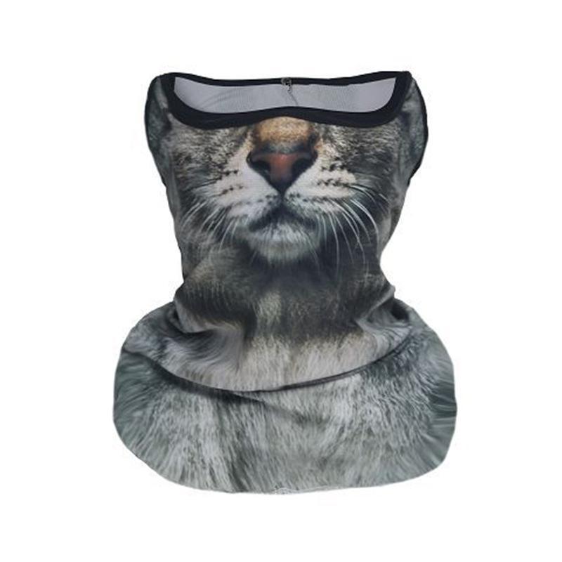 Breathable Quick Drying 3D Cat Pattern Full Face Neck Guard Sun Protective Mask, Outdoor Sports Cycling Face Mask, Motorcycle Accessories 7
