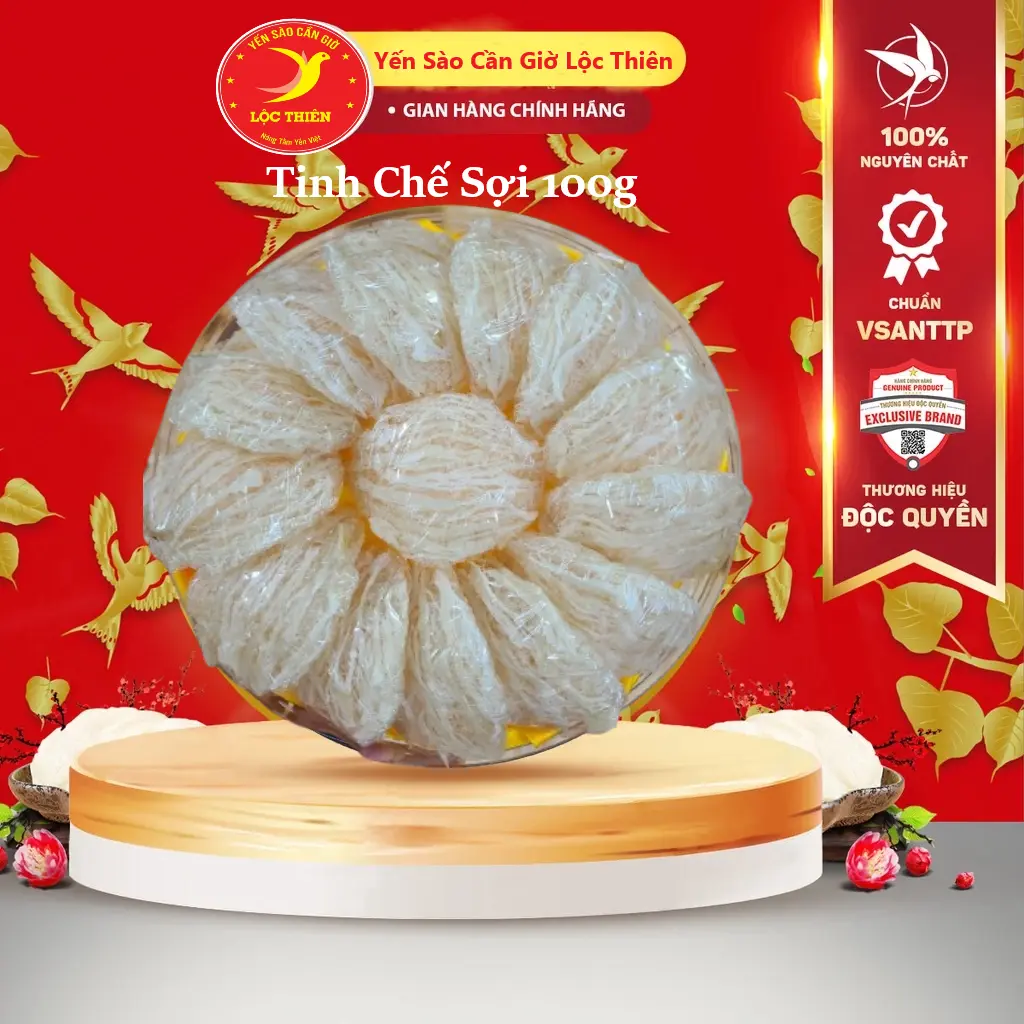 Yến Tinh Chế Sợi Nguyên Chất [ Hộp 100g/50g/30g/10g ][ Có Quà Chưng ] YẾN SÀO CẦN GIỜ LỘC THIÊN Food