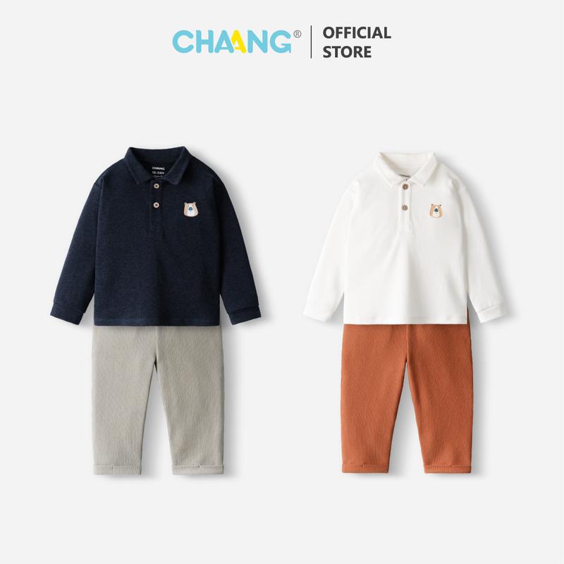 CHAANG 24M-5Y Bộ quần áo Polo dài tay cho bé trai Forest Fashion CHAANG - AW24