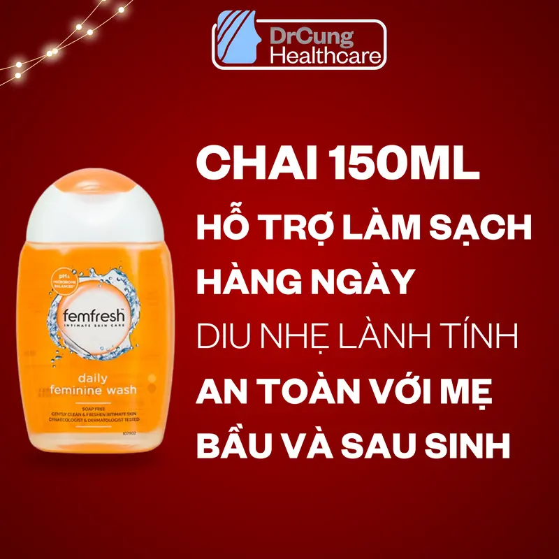 ID1 BÉ FEMFRESH MÀU CAM CHAI 150 ML Nước rửa vệ sinh hàng ngày cho người lớn Hàng chính hãng có tem phụ 0