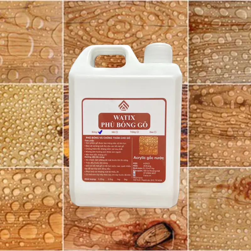 [WATIX] Sơn phủ bóng mờ gỗ 70%, chống thấm gỗ,  chống rêu mốc gỗ - Watix bóng gỗ-  Gốc nước, chống bám bụi- An toàn 100%, không độc hại - Dùng nội ngoại thất - Dễ thi công - Chống thấm - Dùng cho tường, sàn, nhà tắm - Size: 250g - 1 - Hàng Việt Nam 1