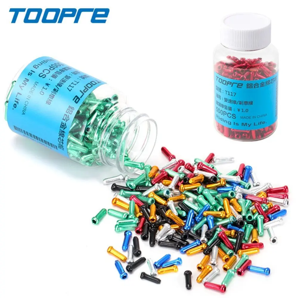 50pcs Durable TOOPRE Bicycle Cable End Caps Aluminum Multiple Colors Bicycle Brake Wire End Caps Cycling Accessories for MTB Road Bike