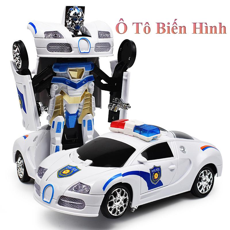 Đồ Chơi Ô Tô Robot Biến Hình, Mô Hình Xe Ô Tô Cảnh Sát Biến Dạng Thành Rô Bốt Cho Bé Trai Toy