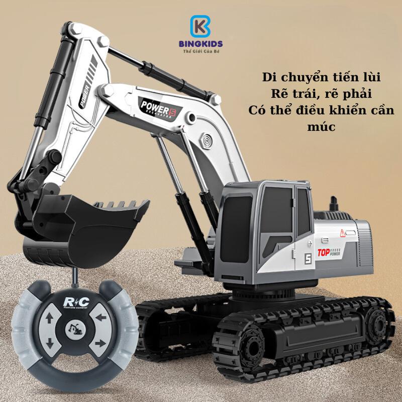 [ Dùng pin sạc] Máy xúc đồ chơi điều khiển từ xa  cho bé,gầu bằng kim loại đồ chơi điều khiển từ xa Toy Xe Ben Xe Đua