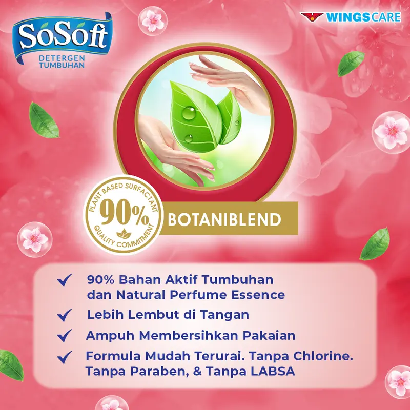 SoSoft Deterjen Cair Sakura Blossom Botol 700ml 3