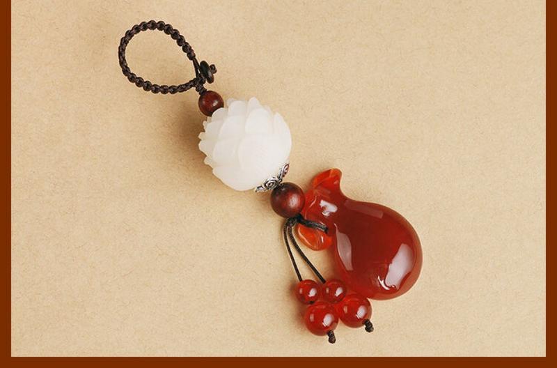 Product Introduction of Mặt Dây Chuyền Chìa Khóa Ô Tô, Thiết Kế Hoa Sen Bồ Đề, Làm Bằng Chalcedony, Quà Tặng Sáng Tạo, Móc Chìa Khóa, Thích Hợp Cho Nam Và Nữ, Thời Trang, Đồ Trang Trí Túi Cao Cấp Móc Chìa Khoá Móc Khoá 27
