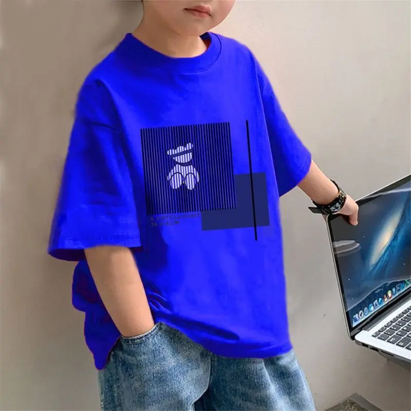 Áo Thun Ngắn Tay, Ali, Dành Cho Bé Trai, Thời Trang, Trẻ Em Trung Bình Và Lớn, Cotton Nguyên Chất, Áo Đẹp Trai, Hợp Xu hướng, Bộ Sưu Tập Mùa Hè Mới 2