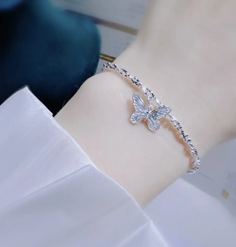 LT006 - Vòng Đeo Thiết Kế Đeo Tay Charm Bướm Cá Tính .
