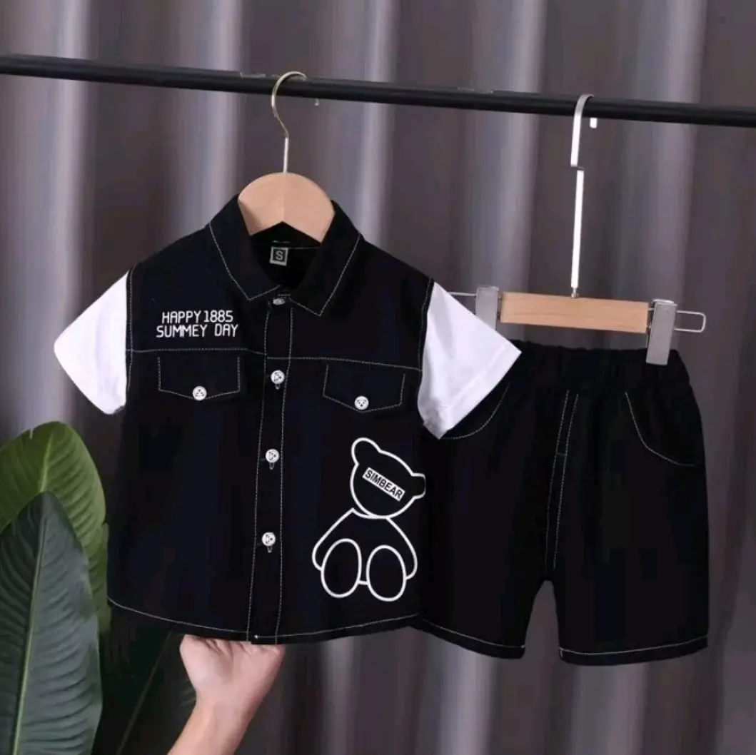 SETELAN KEMEJA ANAK SIMBEAR 1-4 TAHUN/SETELAN KEMEJA ANAK LAKI-LAKI SIMBEAR