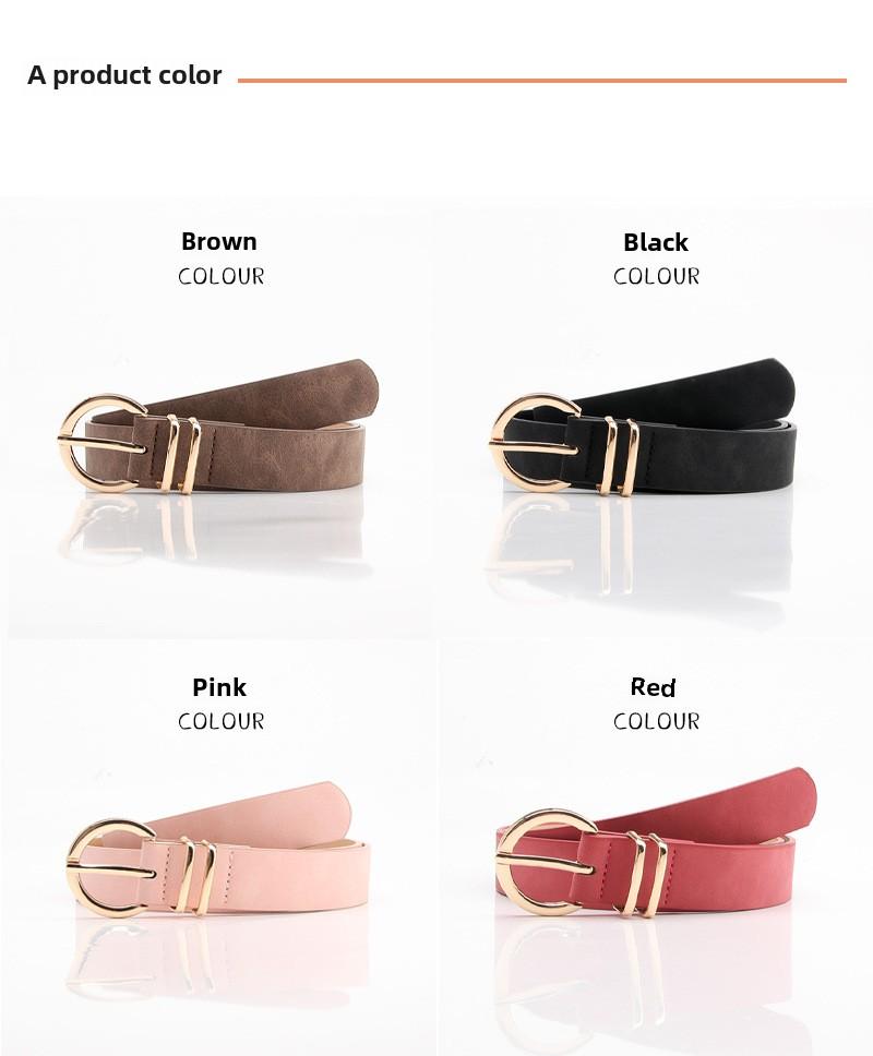 Product Introduction of Women's Belt Four Seasons Korean Style New Simple All-Match Alloy Pin Buckle Belt Clothing Matching Jeans Strap 14
