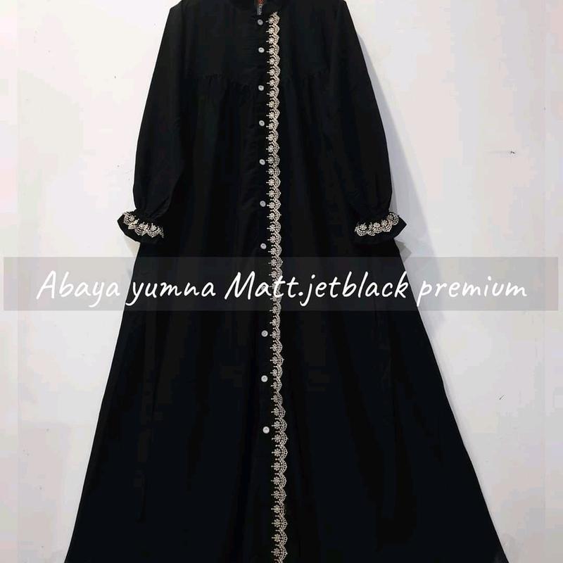 GAMIS ABAYA HITAM JETBLACK TERBARU SIZE STANDAR JUMBO S-XXL / BAJU GAMIS WANITA MUSLIM TERBARU DRESS Mewah Lembut Renda Lebaran Turki Wolfis Turkey 4