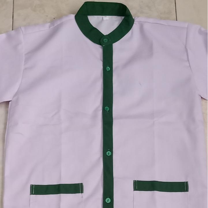 BAJU MADRASAH MI SD PUTIH LIS HIJAU PUTRA DAN PUTRI-BAJU KOKO PUTIH STRIP HIJAU SEKOLAH MADRASAH LAKI LAKI DAN PEREMPUAN-SERAGAM MADRASAH MI-BAJU MADRASAH LAKI LAKI DAN PEREMPUAN Navy 1