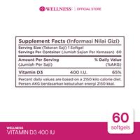 Gambar Wellness Vitamin D3-400 I.U - 60 Softgels - WELLNESS VITAMIN D3-400 I.U dari Wellness Indonesia_NEW Kota Bandung 3 Tokopedia