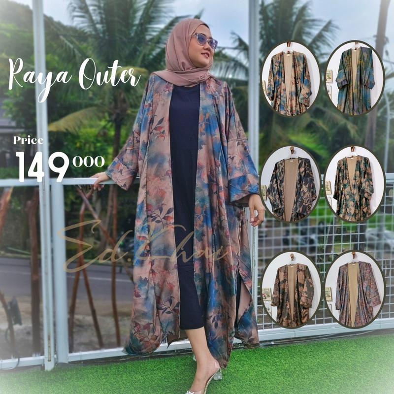 Product Introduction of kardigan jumbo raya long outer bigsize motif bunga 4