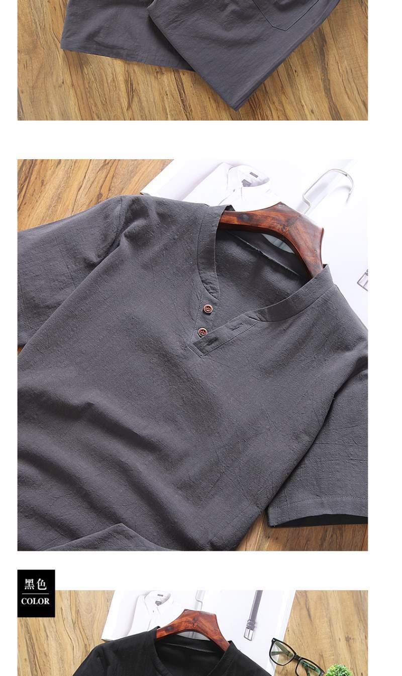 Product Introduction of Bộ Đồ Vải Lanh Mùa Hè, Dành Cho Nam Giới, ngắn Tay Áo, Quần Đùi, Phong Cách Trung Quốc, Cỡ Lớn, Áo Phông Cotton Và Vải Lanh Dáng Rộng, Bộ Đồ Hai Mảnh, Thời Trang Nam, T， Menswear 2