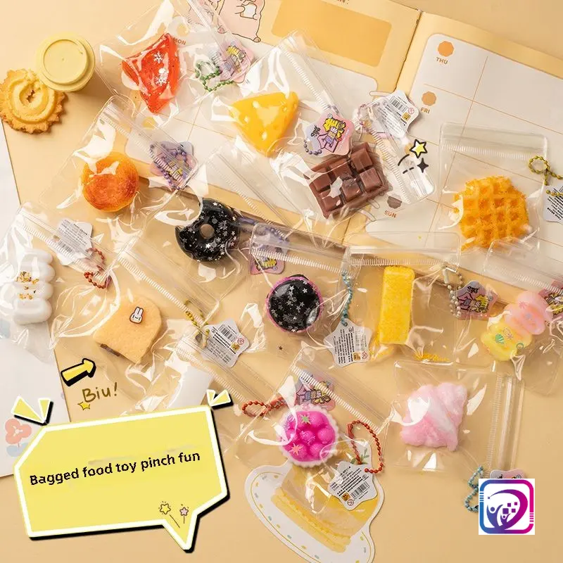 Xiaohongshu Hot-Selling Waffle Decompression Internet Celebrity Pendant Good-looking Transparent Simulation Toy New Factory Direct Sales