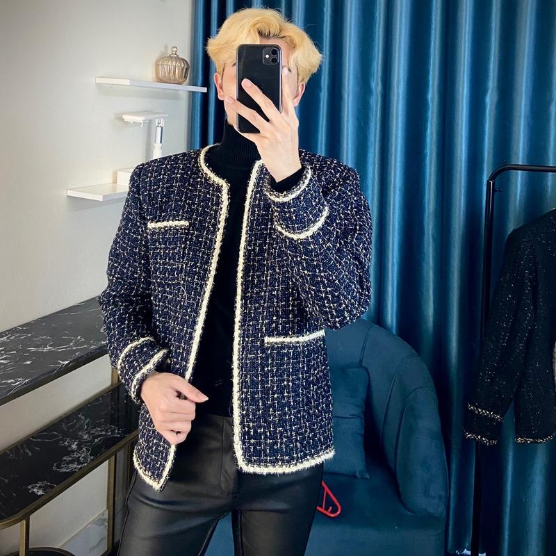 Áo khoác nam dạ tweed cao cấp màu tím than ( đặt hàng để lại chiều cao cân nặng xưởng sẽ may gửi đi cho bạn ạ )