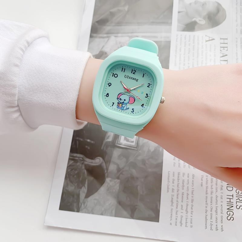 Cute Ins Style Silicone Pop Watch Trend Luminous Sport Student Square Strap High-value Watch 8