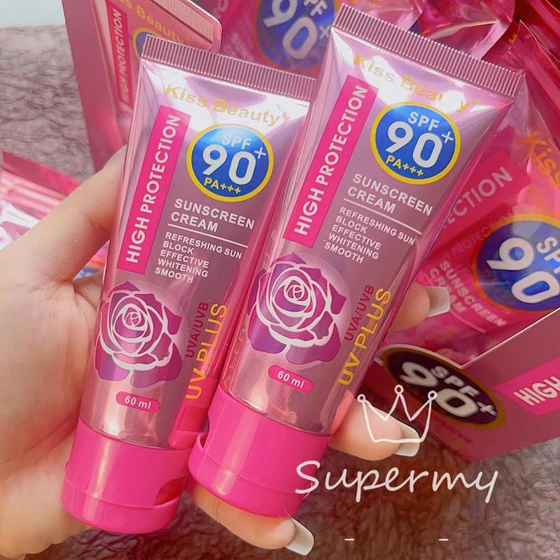 Product Introduction of Kiss Beauty Skin Care Facial Sunscreen Cream SPF 90+ Sunblock Lotion 60ml 24