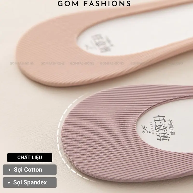 Combo 5 đôi tất lười nữ đệm cao su chống tuột gót GOMTAT, vớ hài mang giày búp bê - BUB-KOL-1302-CB5 4