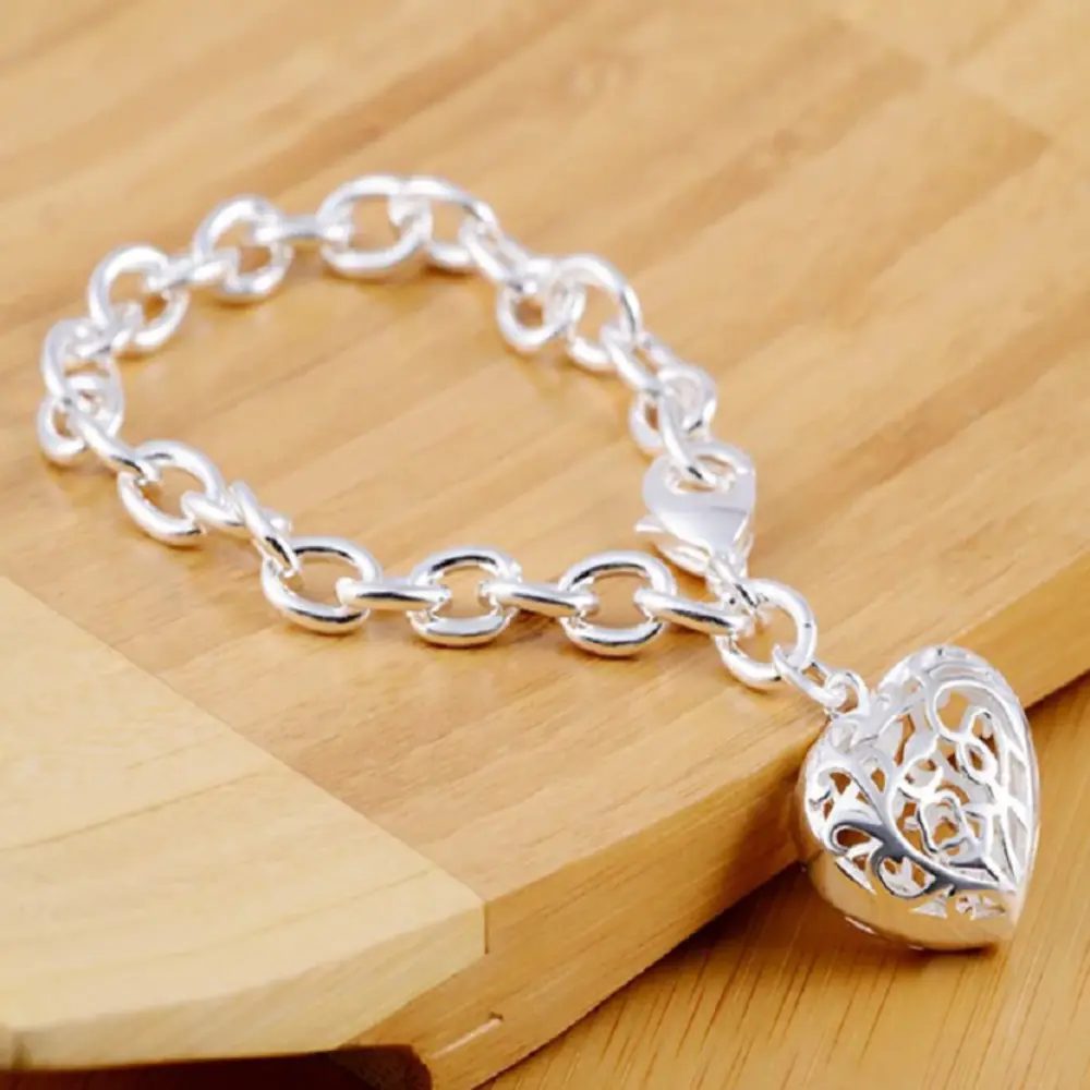 Plated Bracelets Durable 20cm Peach Heart Pendant Bracelet ins Bracelet For Women for Travel Women Men