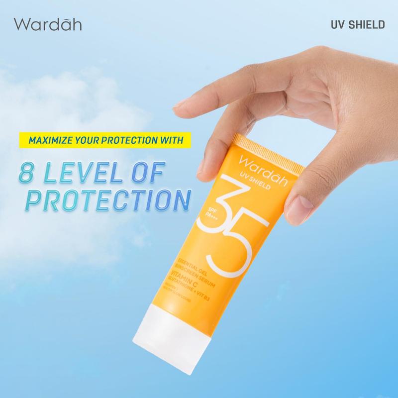 Wardah UV Shield Essential Gel Sunscreen Serum SPF 35 PA+++ [Kemasan Baru] Wajah Facial Sunblock  Lightening 3