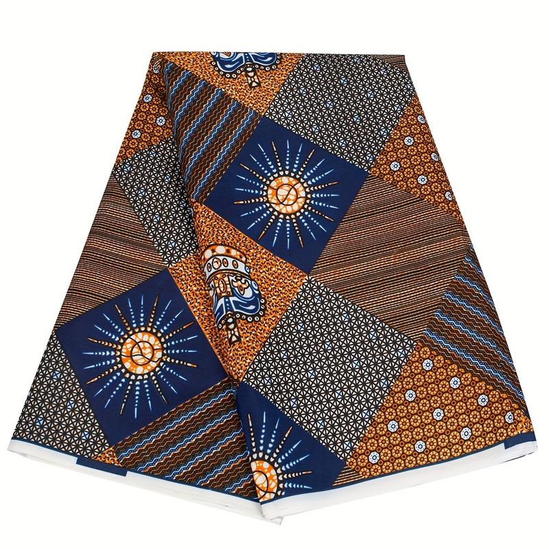 Product Introduction of 3Yds/6Yds Fabric Geometric Pattern African Batik Dye Fabric Polyester Material African Ankara Fabric Double-Sided Print Home Craft Fabric Decorative Fabric 2