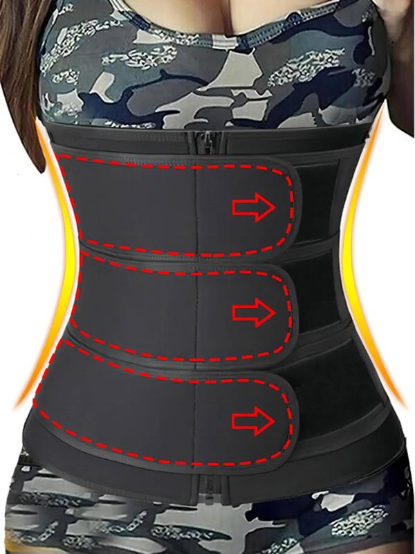 Women's Velcro Waist Trainer, High Stretch Zipper Waist Cincher, Tummy Control Body Shaper, Women's Shapewear for All Seasons 4