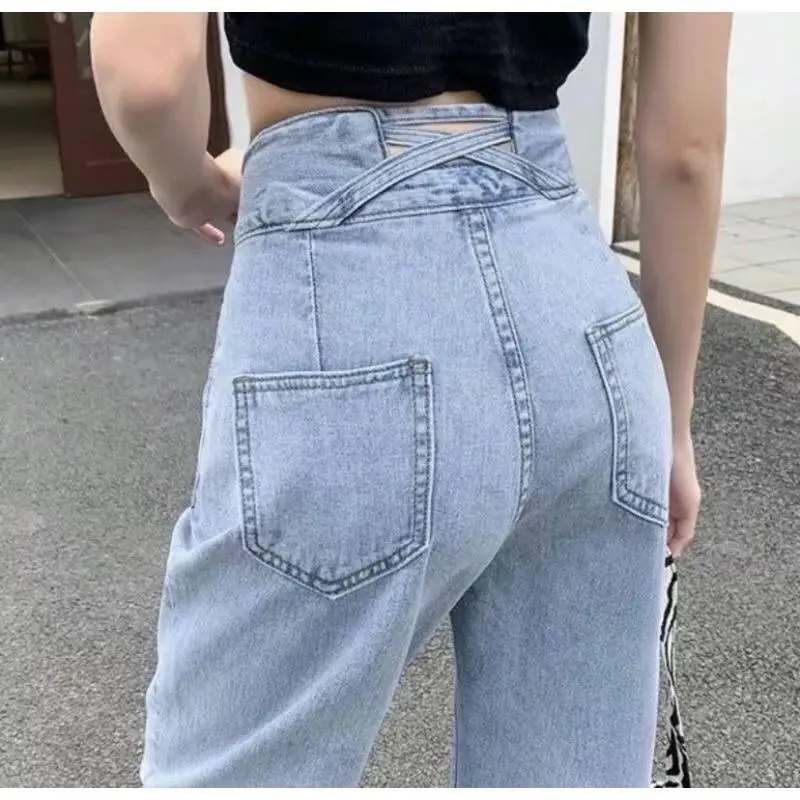 Tissa. - Celana Kulot Jeans Wanita Highwaist Premium Variasi 2 Kancing Loose Celana Jeans Panjang Kasual Pinggang Bawahan Santai