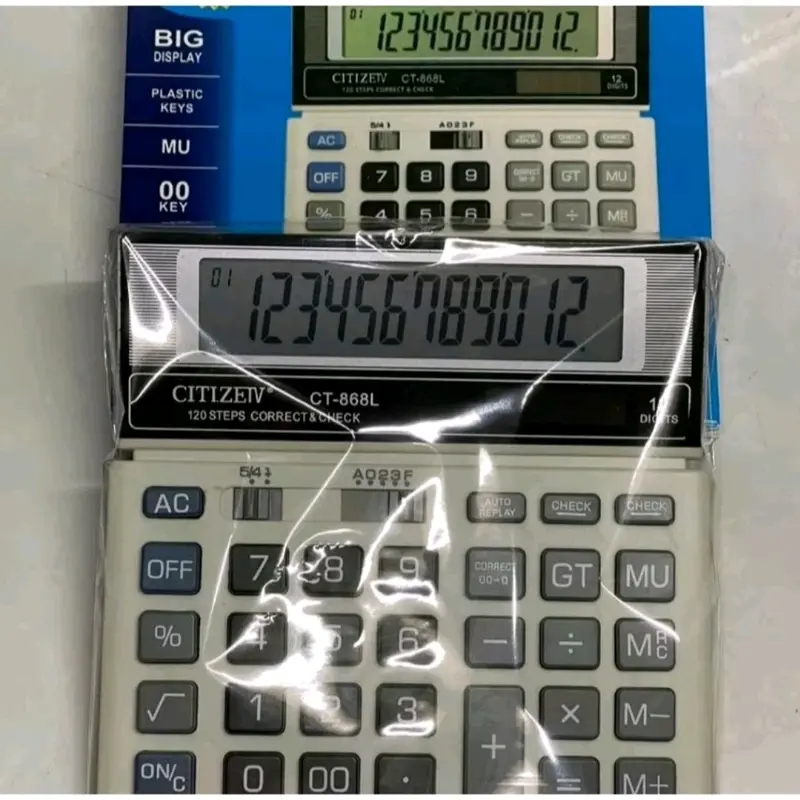 Kalkulator 12digit CT-868L / 2energy power/112steps (Kalkulator bisnis/Dagang/Wiraswasta) 1