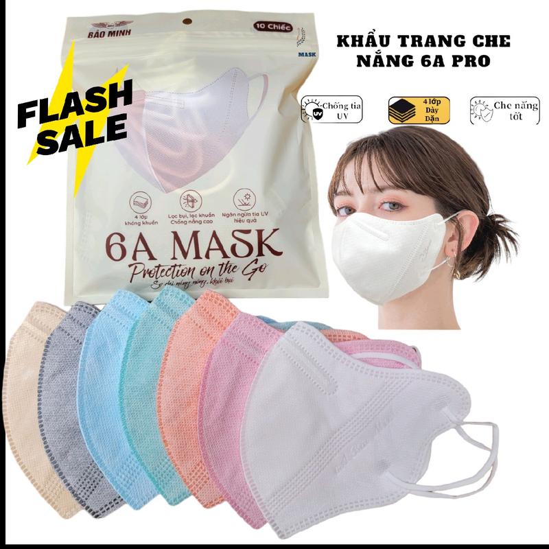 Tặng 5D Mask Thùng 200 chiếc Khẩu trang 6A Mask Bảo Long HM 4 lớp kháng khuẩn chống nắng chống tia UV tối ưu Unisex Beige khautrang juli face khẩu Nam Phụ Kiện Women Pin khẩu trang tâm anh
