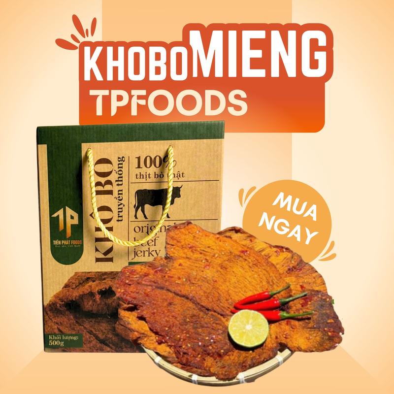 Khô Bò Miếng Tảng Đặc Sản Củ Chi Mềm Ngon Đậm Đà- Tiến Phát Foods-Loại Đặc Biệt 500 gr-250 gr 1