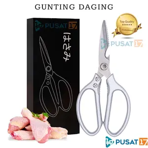 PUSAT17 GUNTING DAGING TULANG SK5 JAPAN SUPER TAJAM STAINLESS STEEL / GUNTING DAPUR AYAM DAGING IKAN SERBAGUNA / ALAT PEMOTONG MULTIFUNGSI / KITCHEN SCISSORS