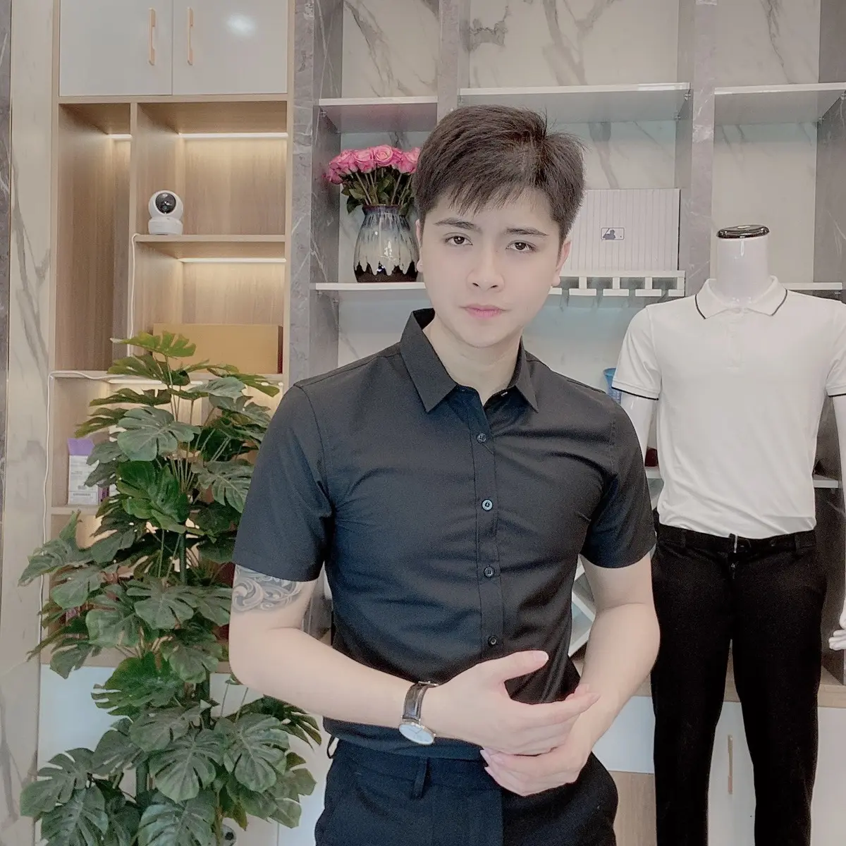 ƯU ĐÃI ĐẶC BIỆT : Áo Sơ Mi cỌc Tay Trơn. Menswear