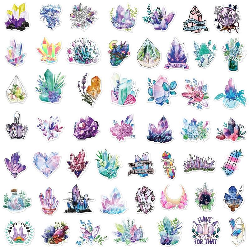 Boho Style Crystal Pattern Sticker, Waterproof Cartoon Sticker, Decoration Sticker For DIY Phone Case, Computer, Guitar, Bag, Water Cup, Scrapbook 2