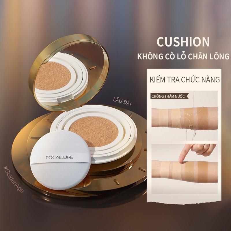 Phấn nước Focallure BB Cushion Golden Age che phủ hoàn hảo làm mờ lỗ chân lông chống nước kết cấu mỏng nhẹ 12g 4