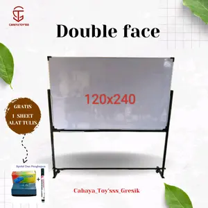 Papan Tulis Whiteboard / Whiteboard Standing Besi 120x240cm, DOUBLE FACE