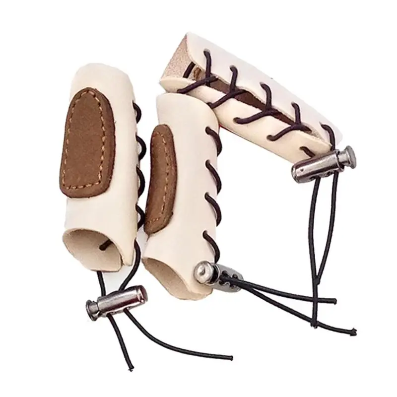 Cow Leather Archery Finger Tab Shooting Practice Finger 6