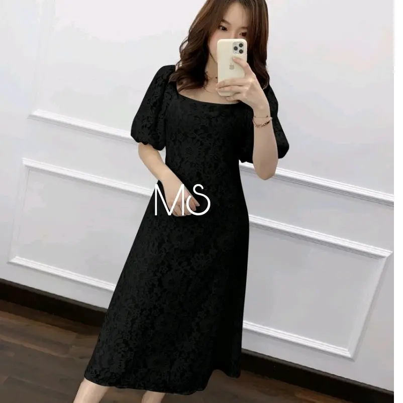 GM DRESS SCARLET BRUKAT / DRESS PESTA / DRESS IMLEX /DRESS NATALAN SIZE M L XL XXL Brokat Casual