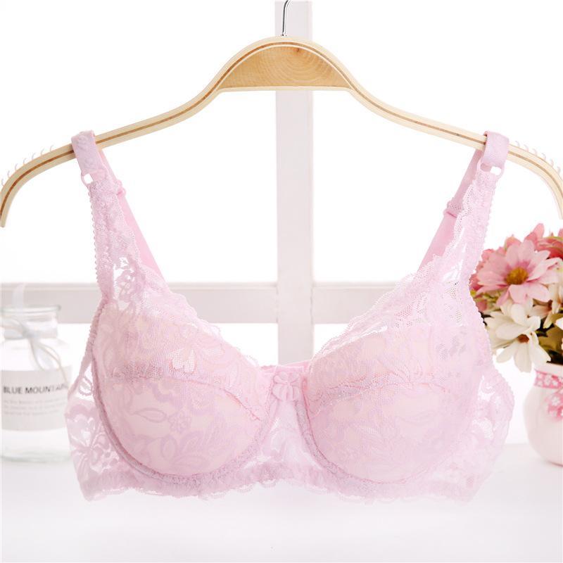 Big Thin cup Lace Summer Bra for Women Sexy Lingerie Underwire Cotton bra soft big size t shirt lady bra 32 34 36 38 40 BC 3