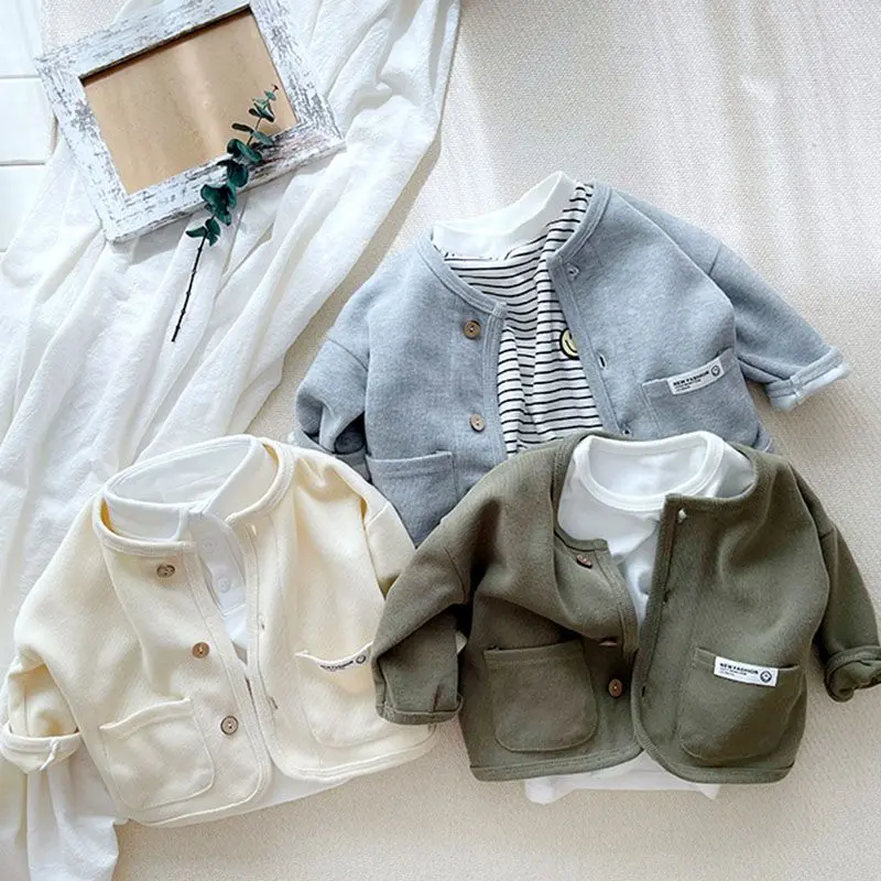 Áo Cardigan Dáng Rộng Cho Trẻ Em, Áo Khoác Thường Ngày Cho Nam Và Nữ, Đa Năng, Cổ Tròn, Thoải Mái, Hàng Đầu, Khuôn Viên Nước Ngoài, Vừa Và Nhỏ, Đẹp, Mới
