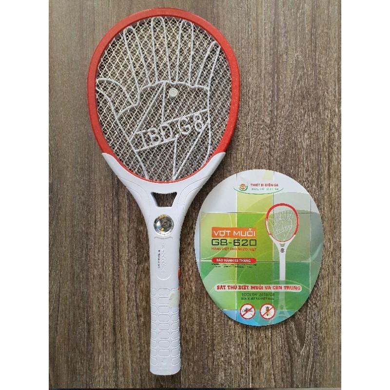 Vợt bắt muỗi điện quang, cây vợt muỗi G8 - 620 thiết kế chắc chắn, có kèm đèn led