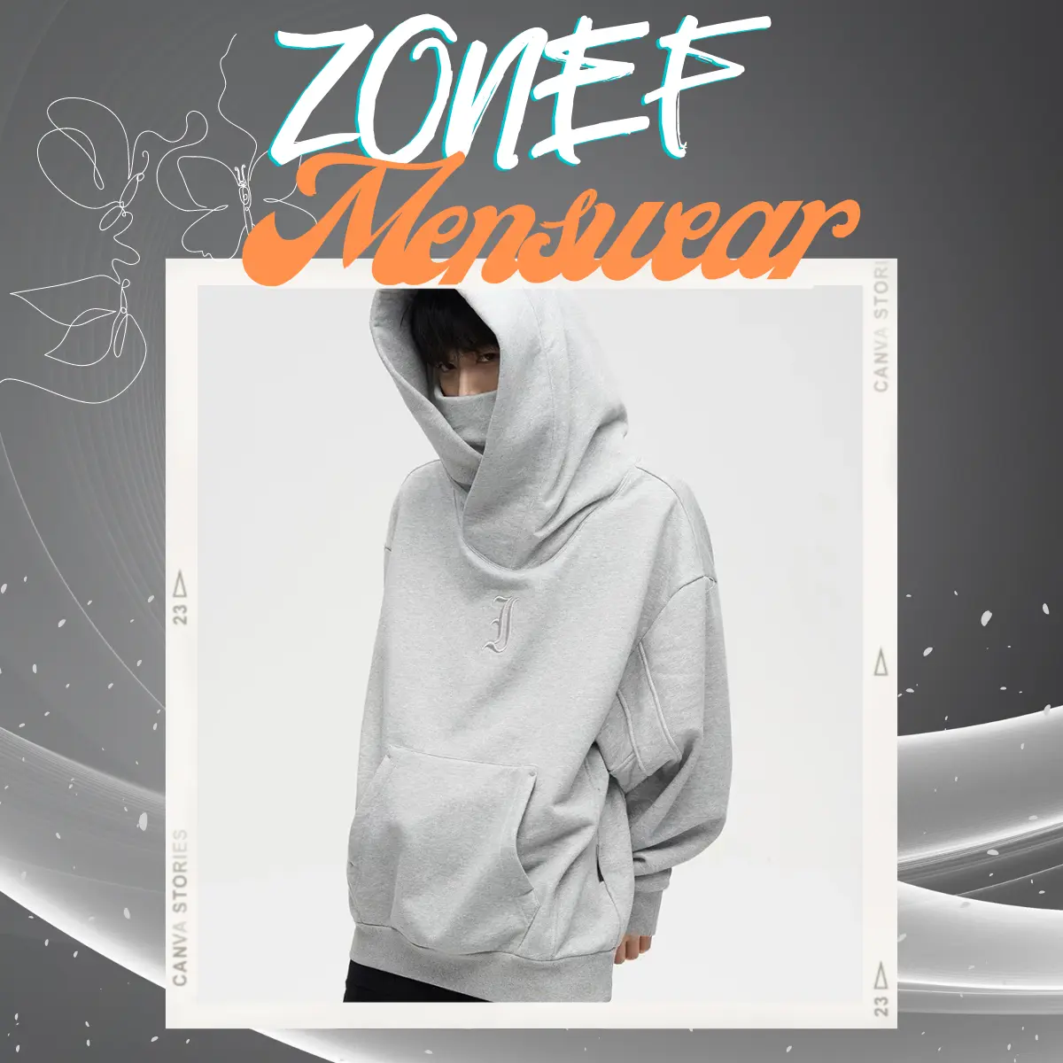 Áo Hoodie Ninja Poli 2 Da Cổ Lọ By Zonef Menswear