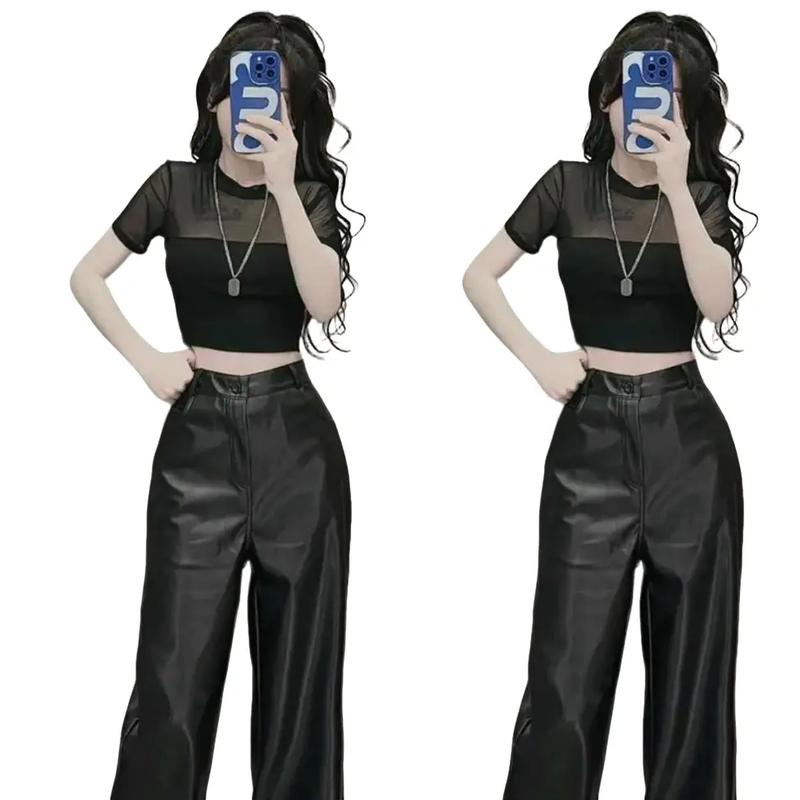 Áo kiểu thun lưới tay ngắn trẻ du thời trang cho nữ Women Top